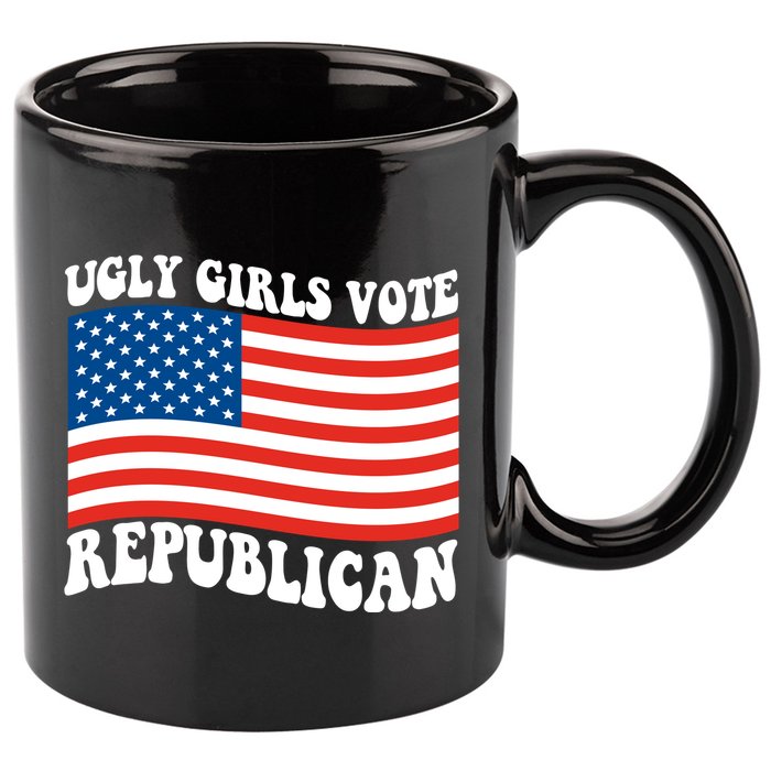 Ugly Girls Vote Republican Usa Flag 11oz C Handle Ceramic Mug