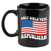 Ugly Girls Vote Republican Usa Flag 11oz C Handle Ceramic Mug