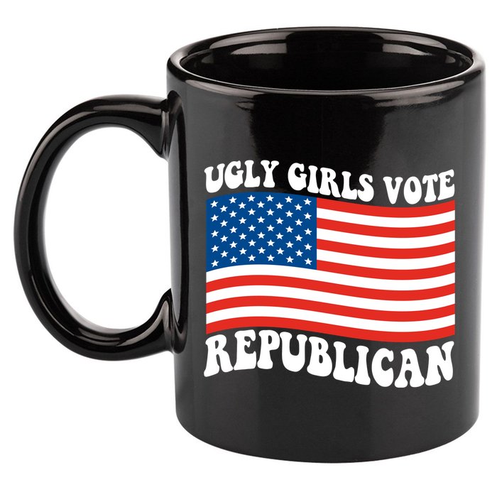 Ugly Girls Vote Republican Usa Flag 11oz C Handle Ceramic Mug