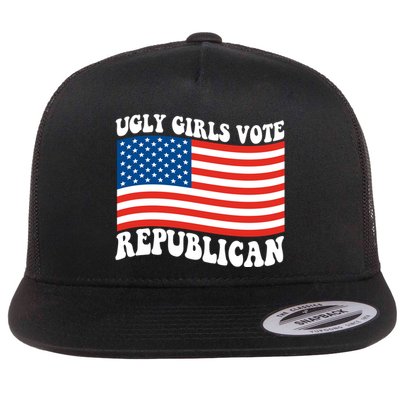 Ugly Girls Vote Republican Usa Flag Flatbill Hat