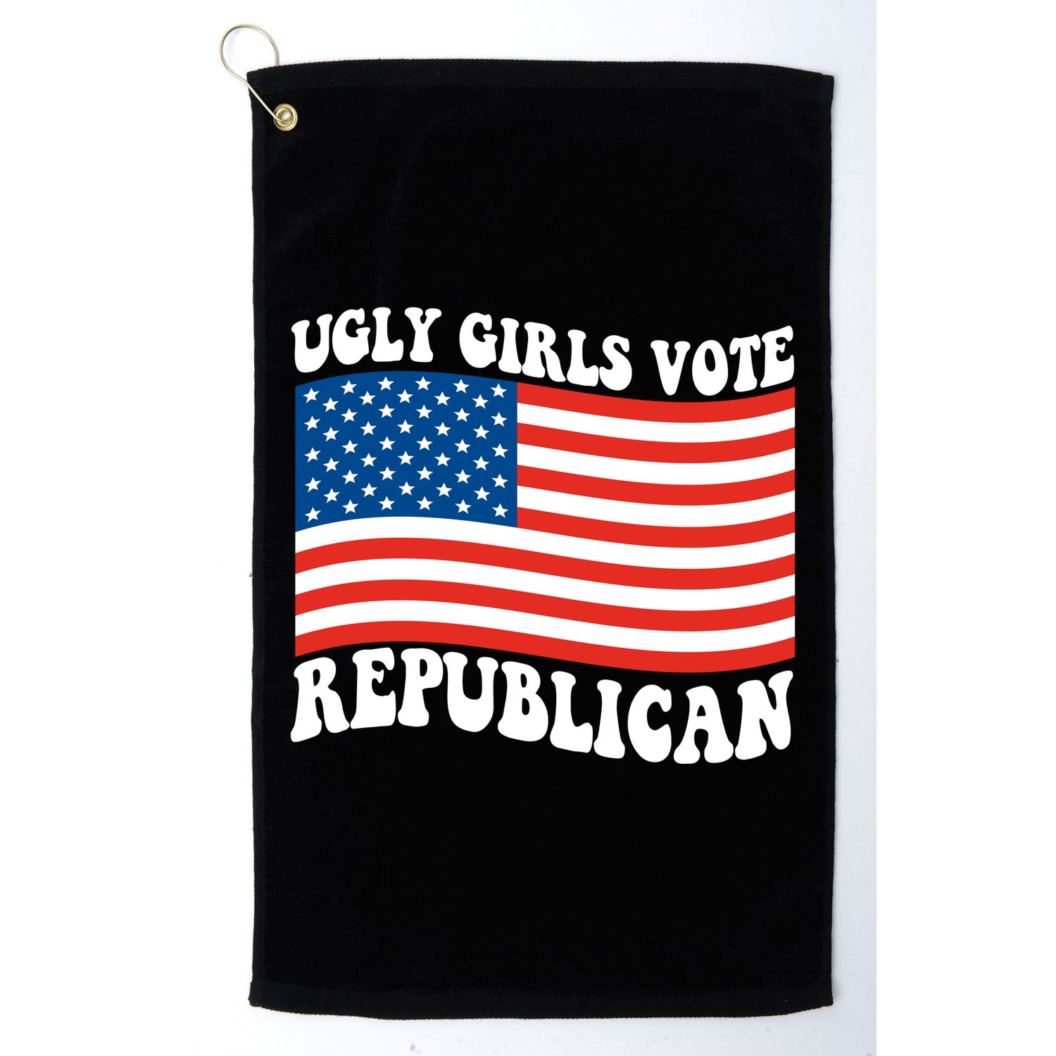 Ugly Girls Vote Republican Usa Flag Golf Towel