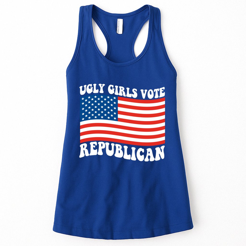 Ugly Girls Vote Republican Usa Flag Womens Tank Top