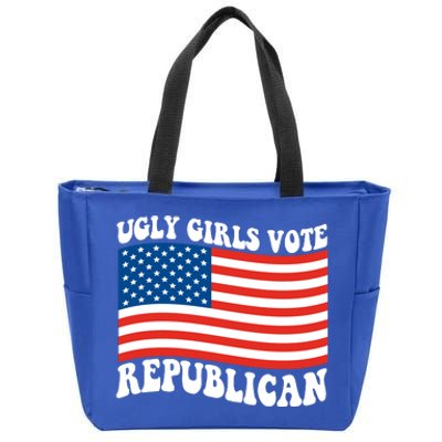 Ugly Girls Vote Republican Usa Flag Zip Tote Bag