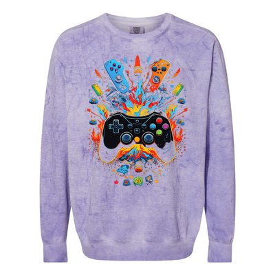 Ultimate Gaming Vibes Level Up Your Style Colorblast Crewneck Sweatshirt