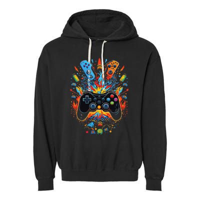 Ultimate Gaming Vibes Level Up Your Style Garment-Dyed Fleece Hoodie