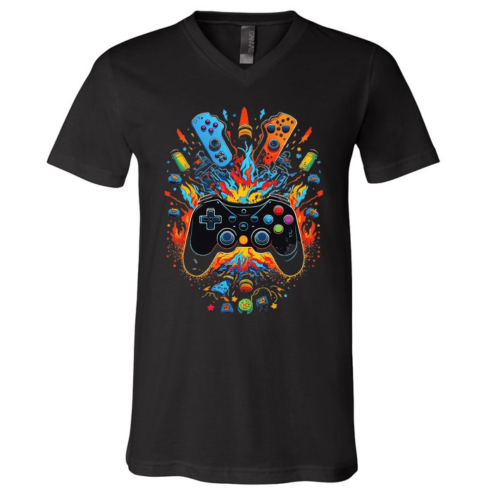 Ultimate Gaming Vibes Level Up Your Style V-Neck T-Shirt