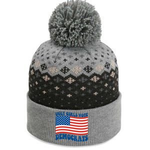 Ugly Girls Vote Democrats Usa Flag The Baniff Cuffed Pom Beanie