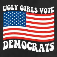 Ugly Girls Vote Democrats Usa Flag 7 Panel Mesh Trucker Snapback Hat