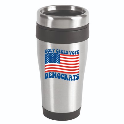 Ugly Girls Vote Democrats Usa Flag 16oz Travel Tumbler
