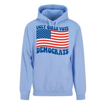 Ugly Girls Vote Democrats Usa Flag Unisex Surf Hoodie