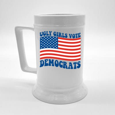 Ugly Girls Vote Democrats Usa Flag Beer Stein