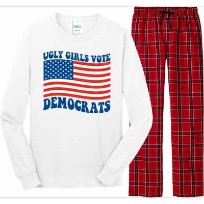 Ugly Girls Vote Democrats Usa Flag Long Sleeve Pajama Set