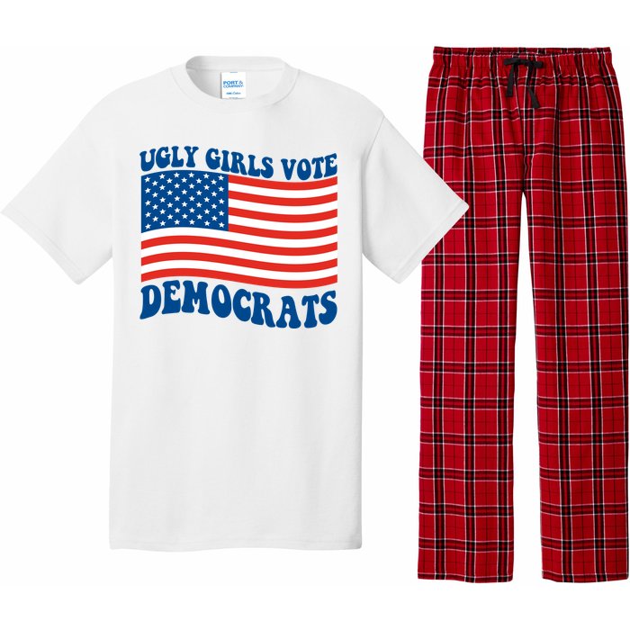 Ugly Girls Vote Democrats Usa Flag Pajama Set