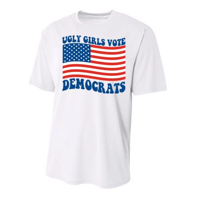 Ugly Girls Vote Democrats Usa Flag Performance Sprint T-Shirt