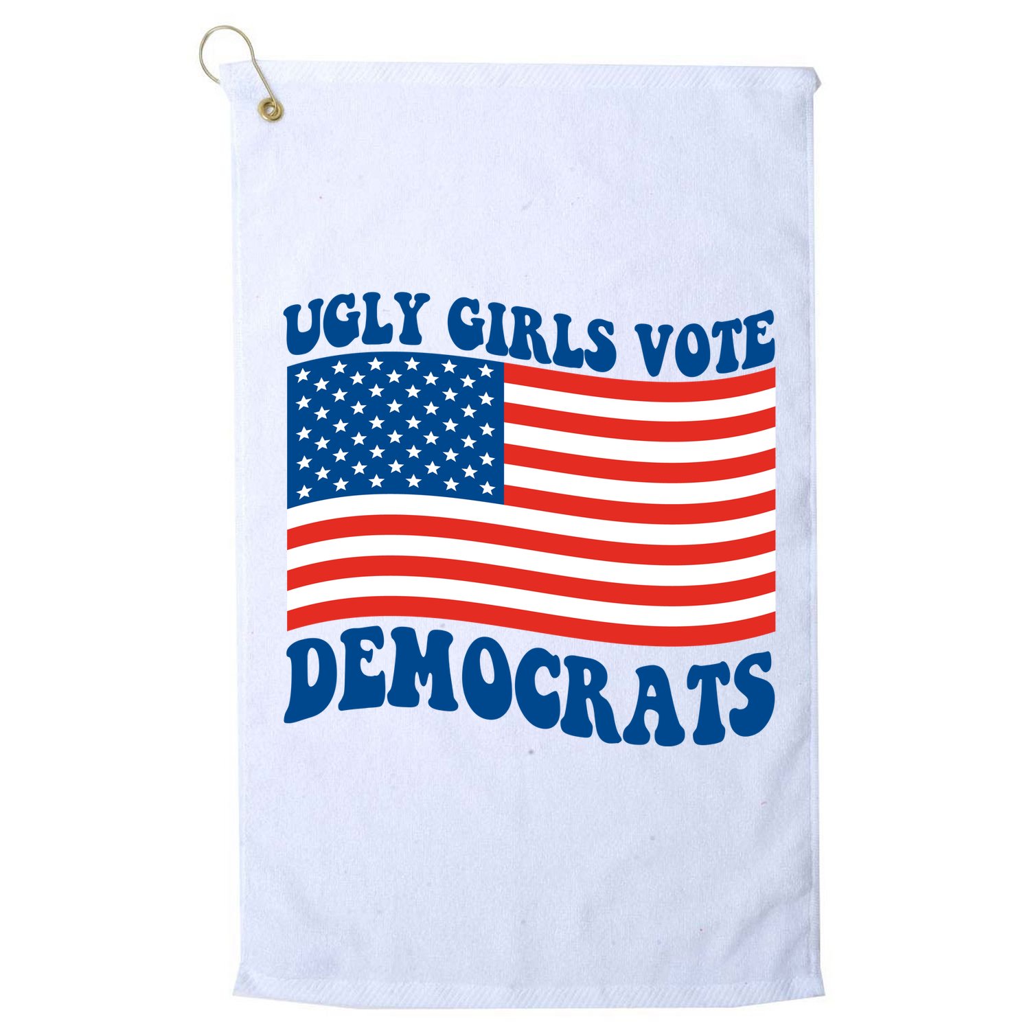 Ugly Girls Vote Democrats Usa Flag Golf Towel