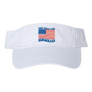 Ugly Girls Vote Democrats Usa Flag Valucap Bio-Washed Visor