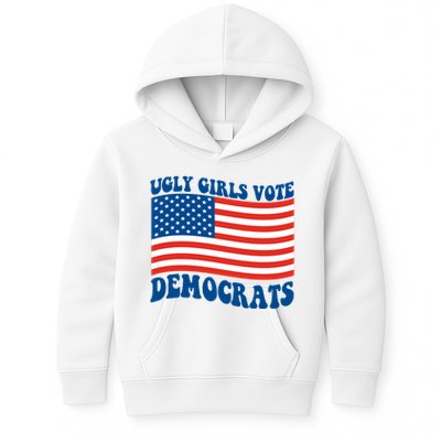 Ugly Girls Vote Democrats Usa Flag Kids Hoodie