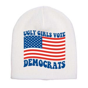 Ugly Girls Vote Democrats Usa Flag Short Acrylic Beanie