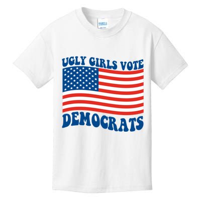 Ugly Girls Vote Democrats Usa Flag Kids T-Shirt