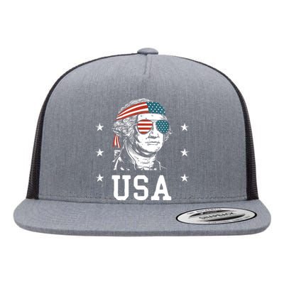 USA Gift Women Men Kids Patriotic American Flag July 4th Flat Bill Trucker Hat