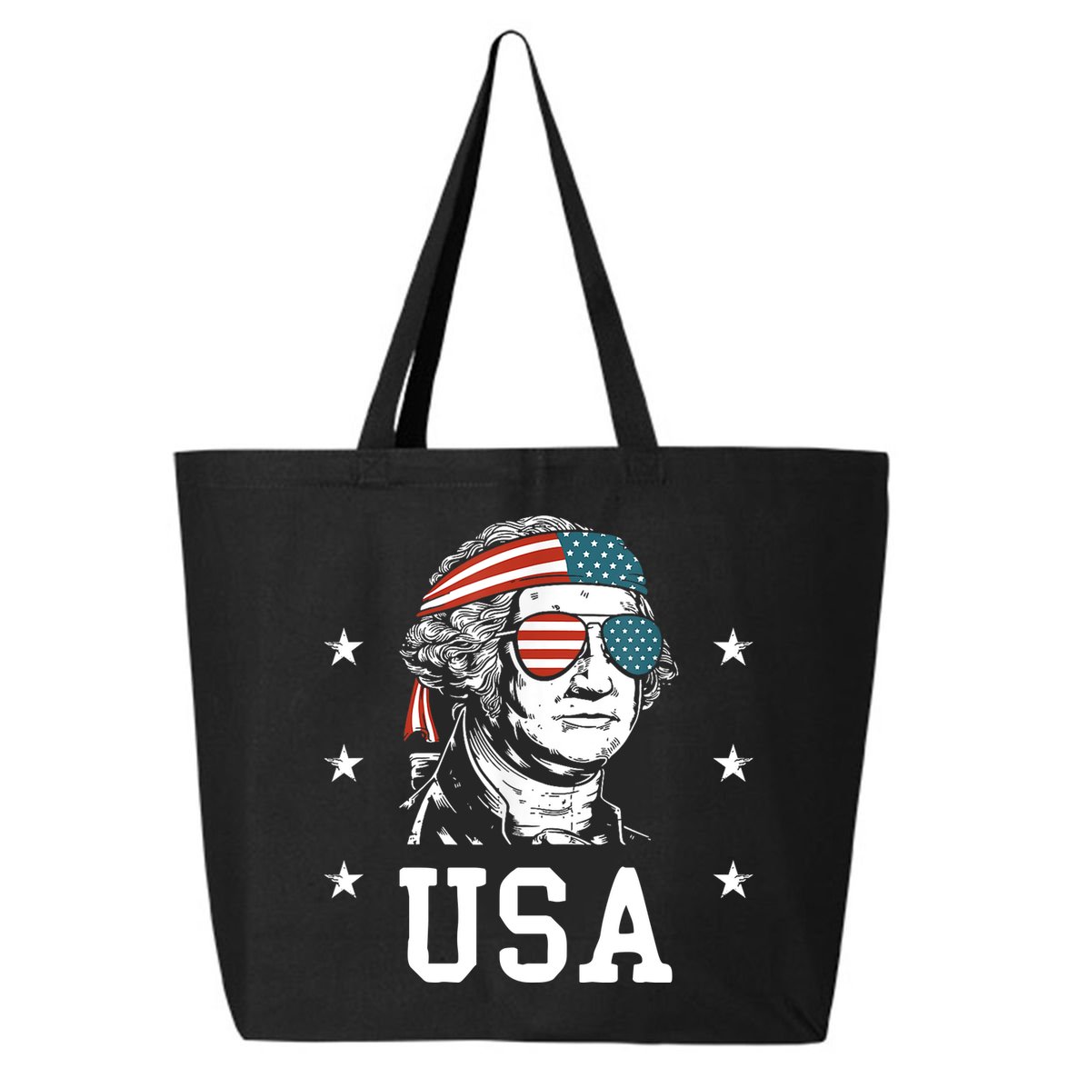USA Gift Women Men Kids Patriotic American Flag July 4th 25L Jumbo Tote
