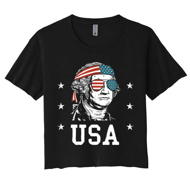 USA Gift Women Men Kids Patriotic American Flag July 4th Crop Top