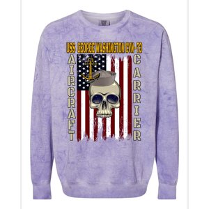 Uss George Washington Cvngift73 Veterans Day Dad Son Gift Colorblast Crewneck Sweatshirt