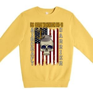 Uss George Washington Cvngift73 Veterans Day Dad Son Gift Premium Crewneck Sweatshirt