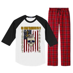 Uss George Washington Cvngift73 Veterans Day Dad Son Gift Raglan Sleeve Pajama Set