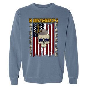 Uss George Washington Cvngift73 Veterans Day Dad Son Gift Garment-Dyed Sweatshirt