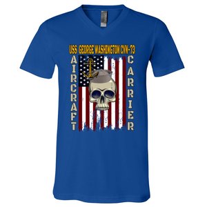 Uss George Washington Cvngift73 Veterans Day Dad Son Gift V-Neck T-Shirt