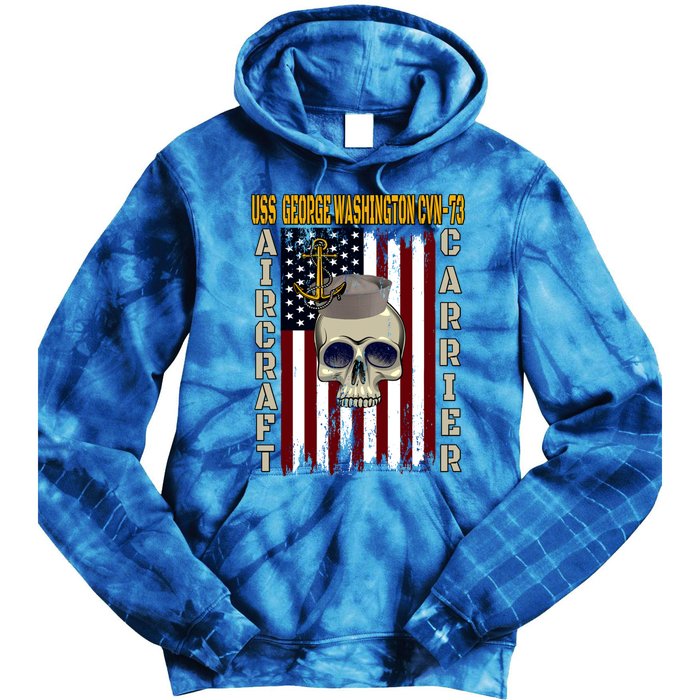 Uss George Washington Cvngift73 Veterans Day Dad Son Gift Tie Dye Hoodie