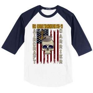 Uss George Washington Cvngift73 Veterans Day Dad Son Gift Baseball Sleeve Shirt