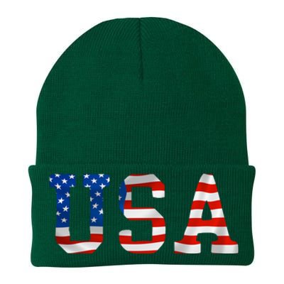 USA Gift Women Men Kids Patriotic American Flag July 4th Knit Cap Winter Beanie