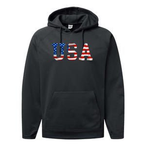 USA Gift Women Men Kids Patriotic American Flag July 4th Performance Fleece Hoodie