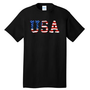 USA Gift Women Men Kids Patriotic American Flag July 4th Tall T-Shirt