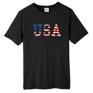 USA Gift Women Men Kids Patriotic American Flag July 4th Tall Fusion ChromaSoft Performance T-Shirt