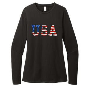 USA Gift Women Men Kids Patriotic American Flag July 4th Womens CVC Long Sleeve Shirt