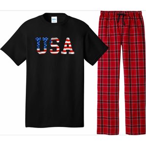 USA Gift Women Men Kids Patriotic American Flag July 4th Pajama Set