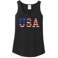 USA Gift Women Men Kids Patriotic American Flag July 4th Ladies Essential Tank