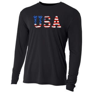 USA Gift Women Men Kids Patriotic American Flag July 4th Cooling Performance Long Sleeve Crew