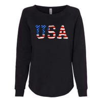 USA Gift Women Men Kids Patriotic American Flag July 4th Womens California Wash Sweatshirt