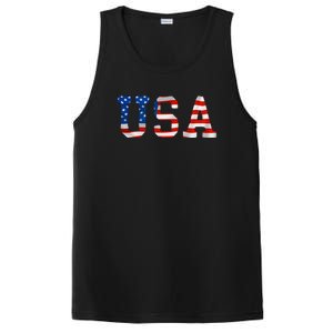 USA Gift Women Men Kids Patriotic American Flag July 4th PosiCharge Competitor Tank