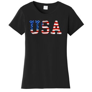 USA Gift Women Men Kids Patriotic American Flag July 4th Women's T-Shirt