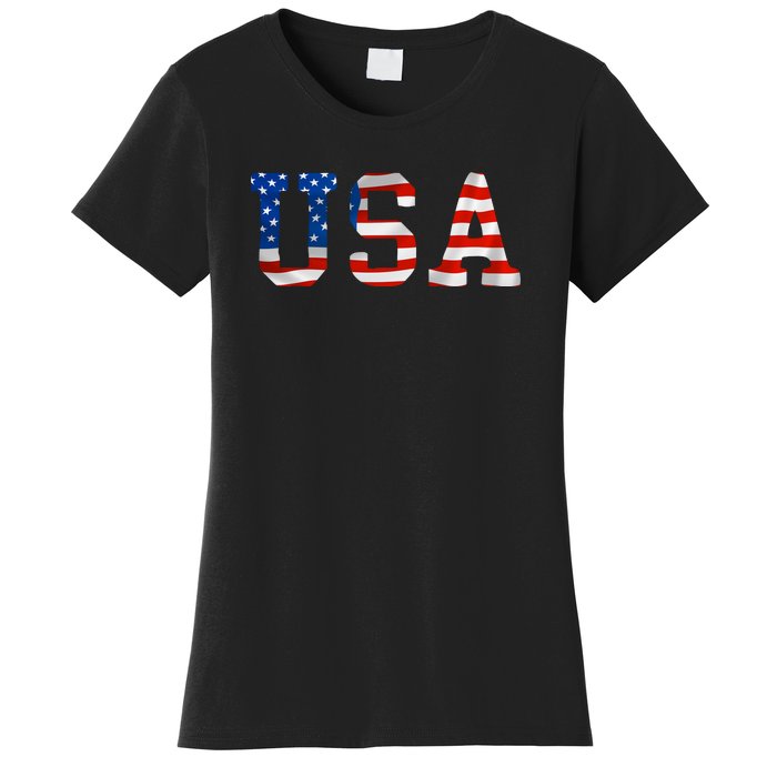 USA Gift Women Men Kids Patriotic American Flag July 4th Women's T-Shirt