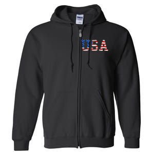 USA Gift Women Men Kids Patriotic American Flag July 4th Full Zip Hoodie