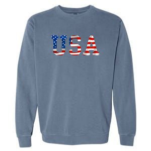 USA Gift Women Men Kids Patriotic American Flag July 4th Garment-Dyed Sweatshirt