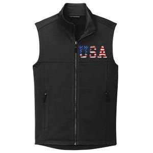 USA Gift Women Men Kids Patriotic American Flag July 4th Collective Smooth Fleece Vest