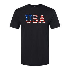 USA Gift Women Men Kids Patriotic American Flag July 4th Softstyle CVC T-Shirt