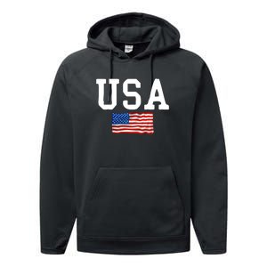 USA Gift Women Men Kids Patriotic American Flag July 4th Performance Fleece Hoodie